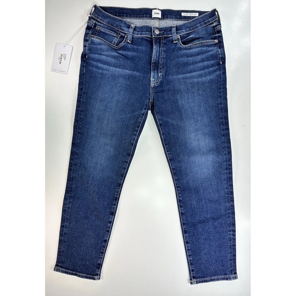 Edwin Pixie Crop 9" Mid‎ Rise Skinny Jeans Ritual Color Size 32 - Picture 5 of 15